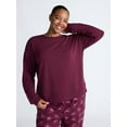 thumbnail image 2 of Joyspun Women's Fleece Drop Shoulder Sleep Top with Long Sleeves, Sizes XS-3X, 2 of 6