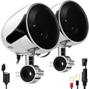 GoHawk AN4 All-in-One Built-in Amplifier 4 Waterproof Bluetooth Motorcycle Stereo Speakers Audio Amp System Harley ATV Chrome