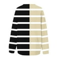 thumbnail image 3 of UTSJKR Womens Casual Print Sweatshirts Color Block Striped Crew Neck Blouses Daily Vacation Loose Fit Basic Pullover Sweatshirts Tops Long Sleeve Tunic Tops 2024 Fashion Beige XXL, 3 of 4