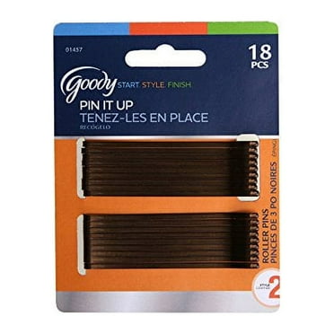 Goody Styling Essentials Bobby Pins, Brown, 3 Inches, 18 Count (Pack of 6)