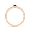 thumbnail image 2 of ANGARA Natural Pear Emerald and Diamond Halo Split Shank Ring in 14K Rose Gold for Women (Size-6x4mm) | May Birthstone, Birthday, Anniversary, Jewelry Gift for Women | Natural Emerald Ring, 2 of 10