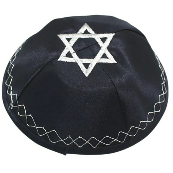 ZYHARUKO Elegant Kippah Caps for Adult Jewish Hat Embroidery Star Kippa Caps Comfortable Yarmulke Hat Judaism Kippa Hat Accessory