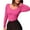 Hot Pink, variant on GHSOHS Slim Long Sleeve Ribbed Bodysuits for Women V Neck Square Tights Seamless Thong Jumpsuit Club Party Going Out T Shirt Tops