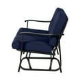 Mainstays Belden Park Cushion Steel Outdoor Glider Bench Navy Blue