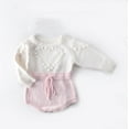 thumbnail image 3 of Baby Girl Long-sleeve Knitted Overalls Autumn Baby Romper, 3 of 4