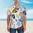 thumbnail image 4 of Balery Insects and Flowers Print Men's Hawaiian Shirts Short Sleeve Beach Shirt Relaxed Fit Vacation Button Down Shirts-Medium, 4 of 9