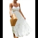 thumbnail image 3 of Vestido Bohemio de Encaje de Crochet para Mujer, Color Liso, con Tirantes Finos para Vacaciones de Verano. L, 3 of 10