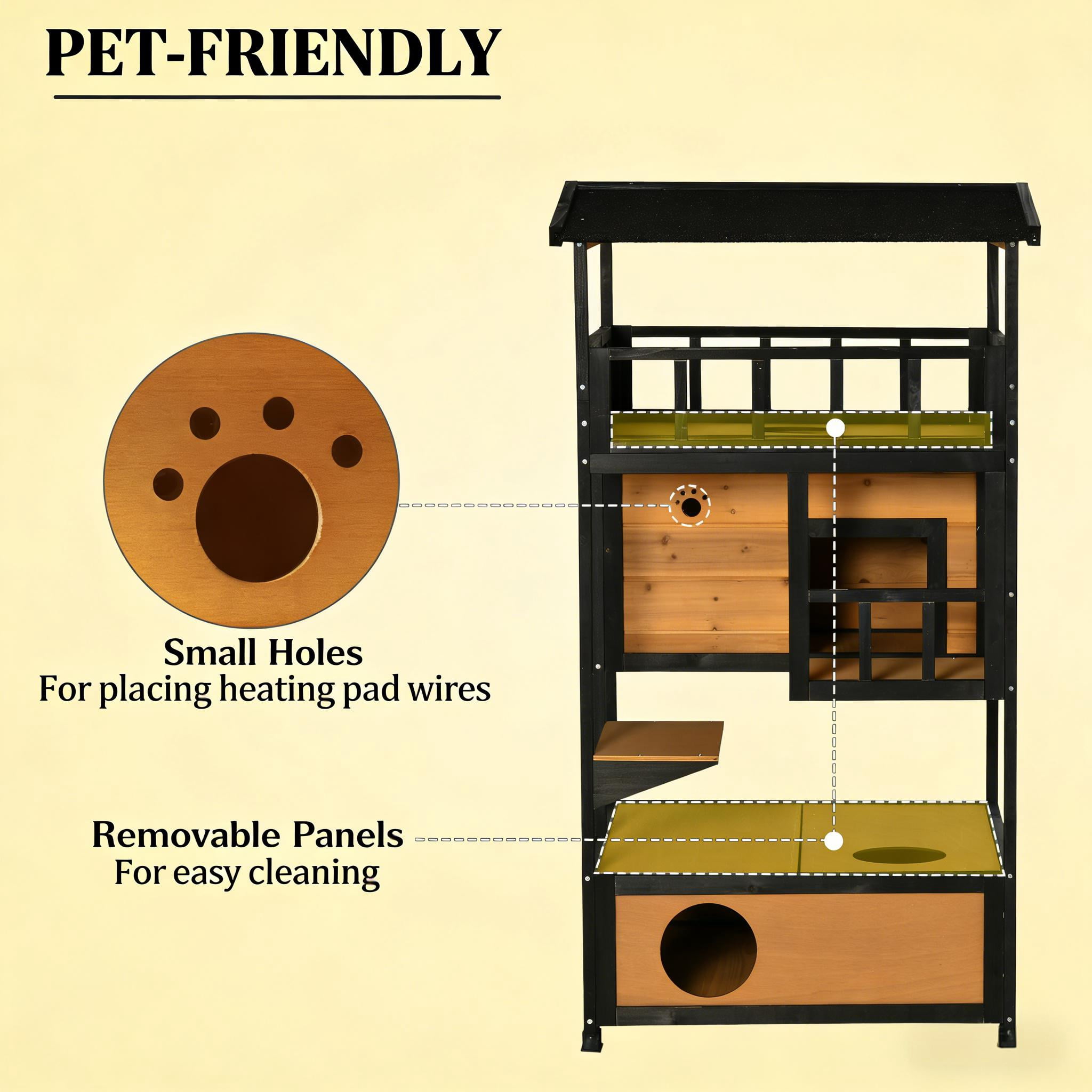 Pet House Wooden Outdoor Cat House
