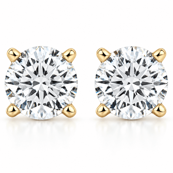 Pompeii 1/2Ct Diamond Screw Back Studs in 14k White or Yellow Gold Lab Grown ((H-I),VS/SI)