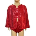 thumbnail image 5 of Little Boys Laser Square Plaid Sequin Cardigan Top Stagewear Jacket Red,5-6T, 5 of 5