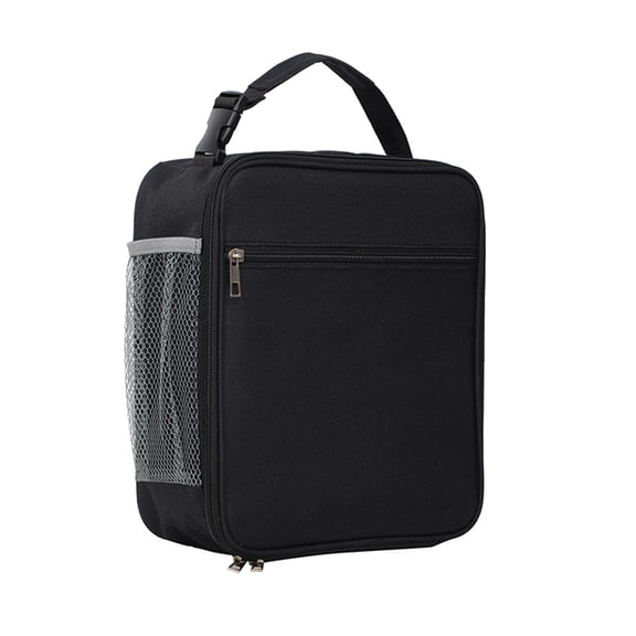 Portable Insulated Lunch Bag for Work and Office, Thermal Cooler Tote for Food Storage and Meal Prep, Leakproof Lunch Box Carrier with Handle, Black