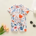thumbnail image 2 of Jamsmile Toddler Girls One Piece Swimwear Floral Print Front Zipper Rash Guard Swimsuits Cute Kids Girls Sport Bathing Suits, 2 of 2