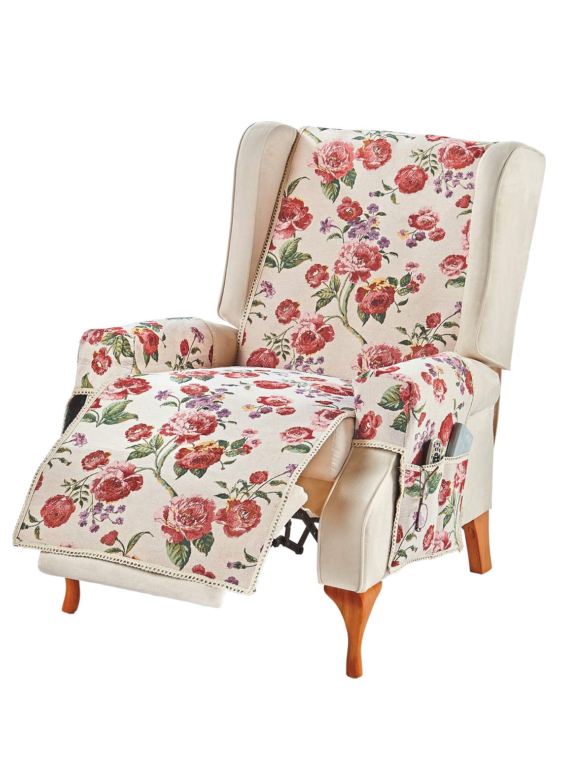 Rose Tapestry Furniture Covers with Arm Rests
