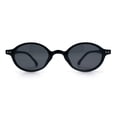 thumbnail image 5 of Hipster Snug Oval Round Thin Plastic Horn Rim Hustler Sunglasses All Black, 5 of 8
