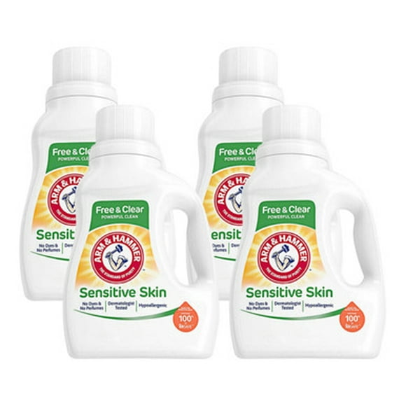 Arm & Hammer 144,5 oz Parfum et Colorant Libre Il Détergent à Lessive Liquide (Cas de 4) - Nettoyage Doux et Efficace