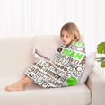 thumbnail image 4 of Green Brown Football Words Pattern Blanket Hoodies for Kids 6-13YR Oversize Wearable Blanket Hoodies for Boys Girls Teens, 4 of 7