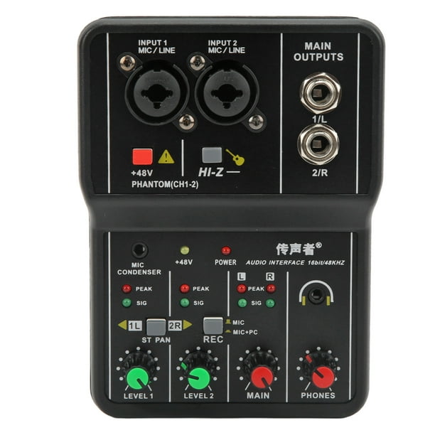 Cergrey 5V 2A 4 Canaux Console de Mixage de Carte Son Interface USB Mini  Console de Mixage Audio 