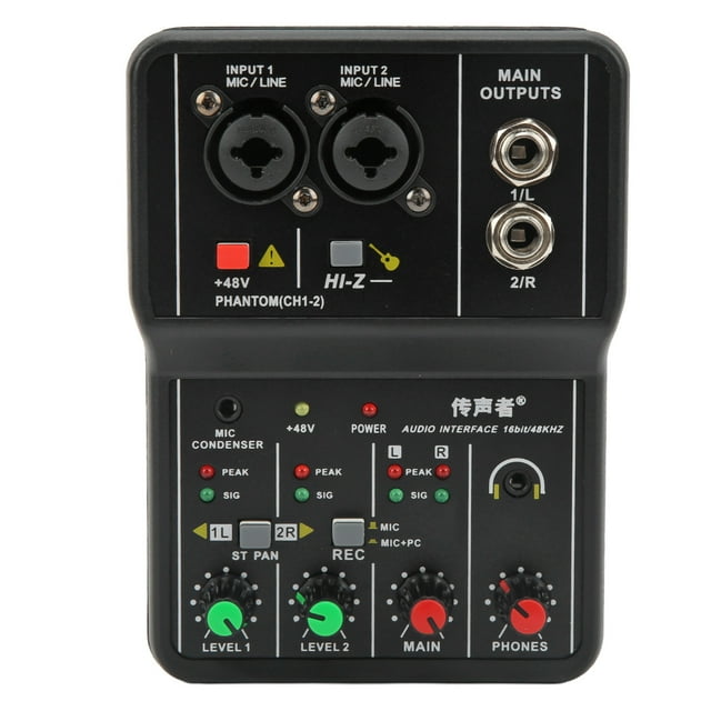 Mixeur Audio 2 Canaux, Mixeur Audio Portable pour Enregistrement Musical