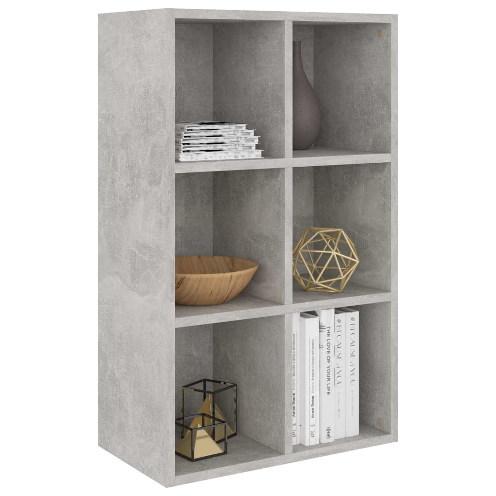 Canddidliike 3-Tier Reversible Bookcase, Display Shelf for Home Office Organizer - Concrete Gray