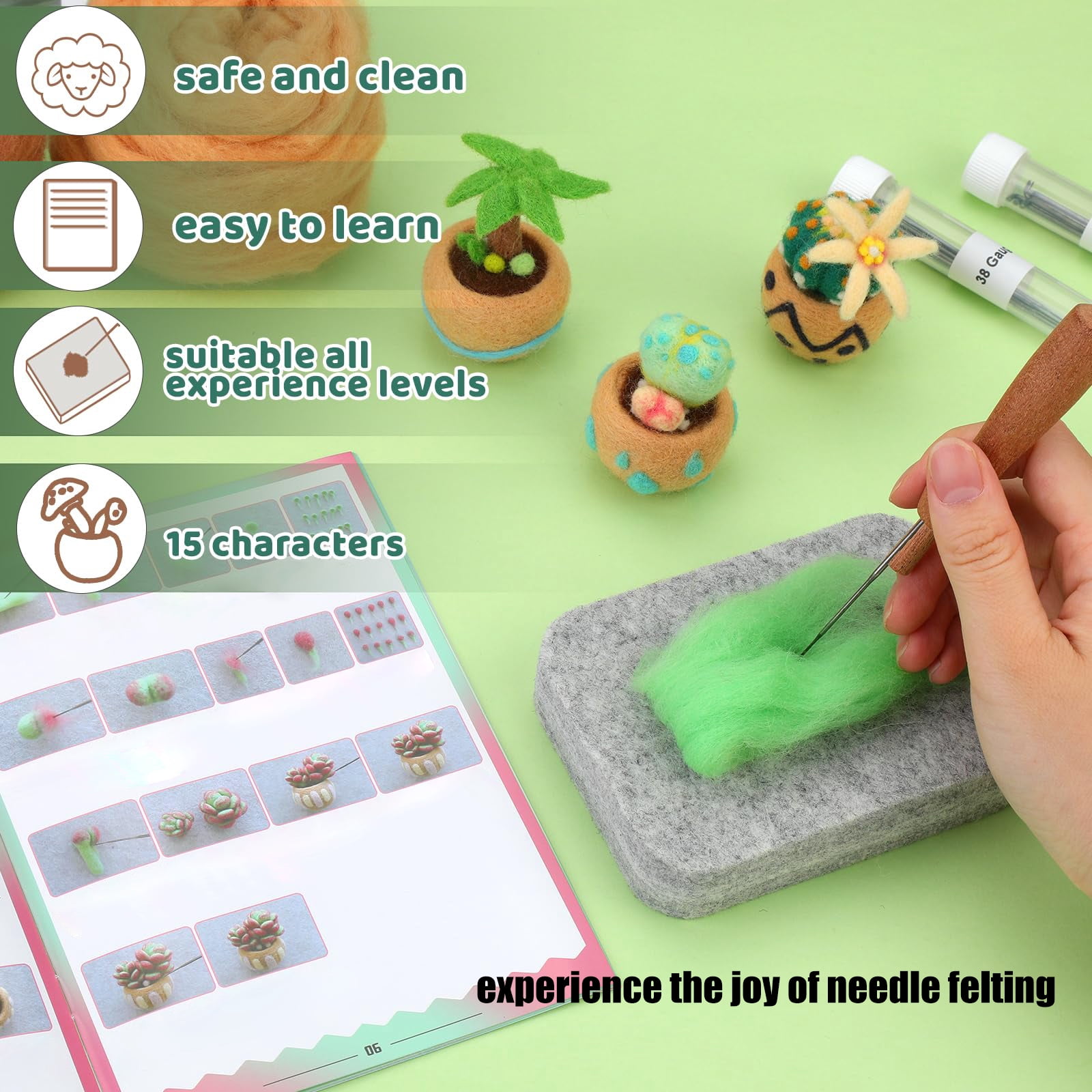 Needle Felting Starter Sets For Handmade Craft Projects Family Activity