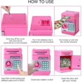 thumbnail image 3 of Alcancías electrónicas, caja de ahorro de dinero de papel con desplazamiento automático, cajero automático, contraseña, regalo de juguete perfecto para niños y niñas (rosa), 3 of 6