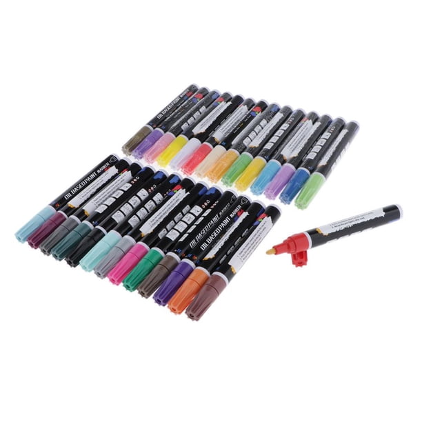 Rotulador de Pintura Acrílica de 18/28 Colores, de Rotuladores de Pintura Permanente de con Punta de Punta como se describe
