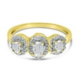 thumbnail image 6 of 10k Yellow Gold Oval White Topaz And Diamond Three Stone Ring, 6 of 6