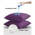 thumbnail image 4 of Pack of 2 Outdoor Pillow Covers, Pure Purple Waterproof Square Throw Pillowcase Cushion Decorative Pillow Covers for Couch Patio Tent, 20x20 in, 4 of 6