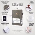 thumbnail image 5 of Clever Fox Planner Premium Edition – Undated Luxurious Weekly & Monthly Planner to Increase Productivity and Hit Your Goals – Organizer – Start Anytime, A5, Lasts 1 Year, Grey (Weekly), 5 of 7