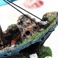 thumbnail image 2 of UEETEK Resin Fishing Boat Aquarium Ornament Plastic Decoration Plant for Fish Tank Accessories, 2 of 2