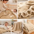 thumbnail image 6 of Dvumao Muslin Blanket With Ruffle Soft Breathable Cotton, 6 of 7