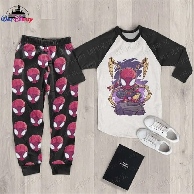 Disney-traje de pijama con estampado 3D de Spider man para padres e hijos, traje de alta calidad, traje de Navidad feo, talla estadounidense, nuevo