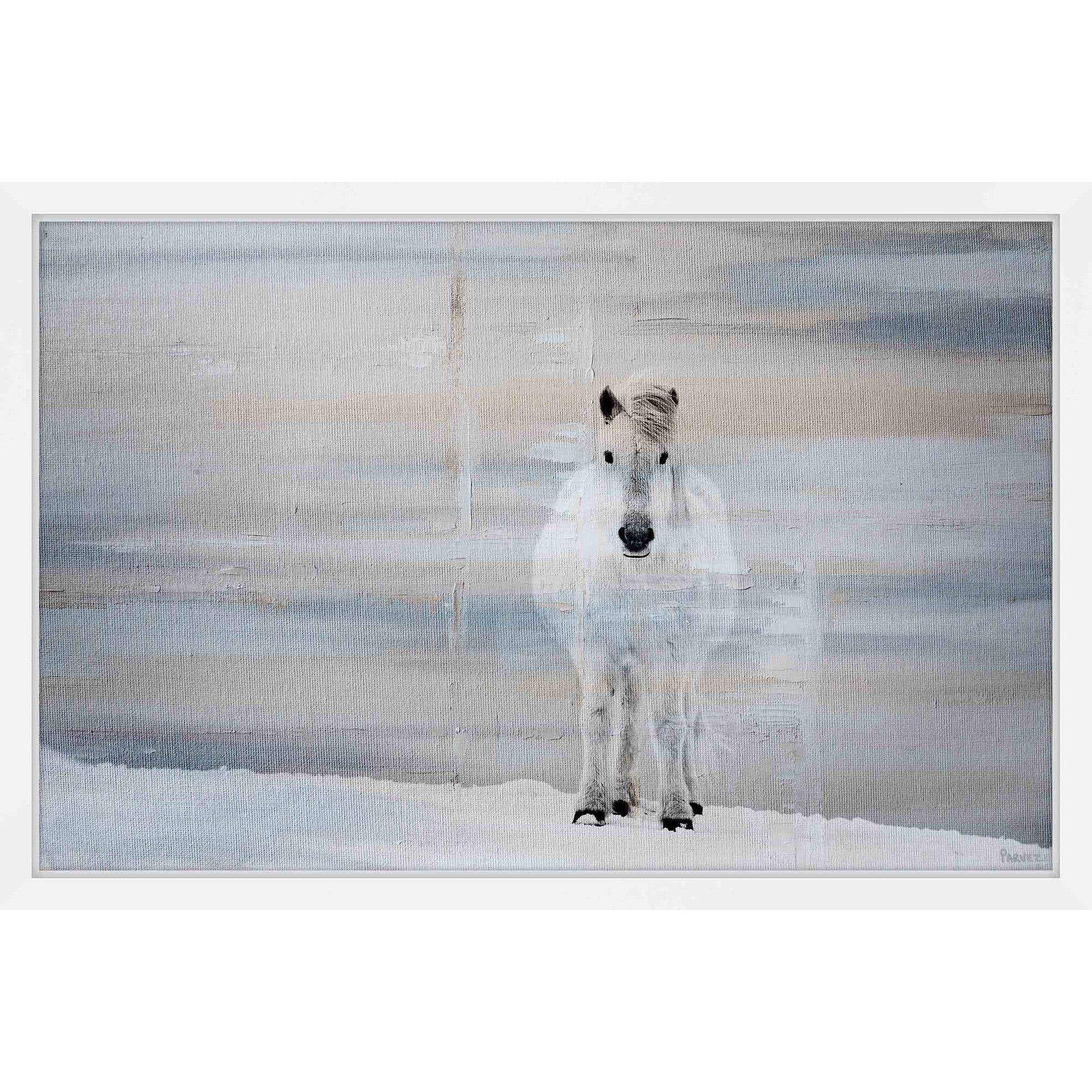 "White Horse Forward" Framed Painting Print