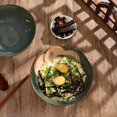 thumbnail image 2 of 8 Inch Ceramic Ramen Bowl Set of 2, 40oz Japanese Bowls with Spoons & Chopsticks,Durable,Microwave & Dishwasher Safe,Perfect for Ramen,Pho,Salad,Soup,Noodles，Mixing bowls（Dark Teal）, 2 of 9