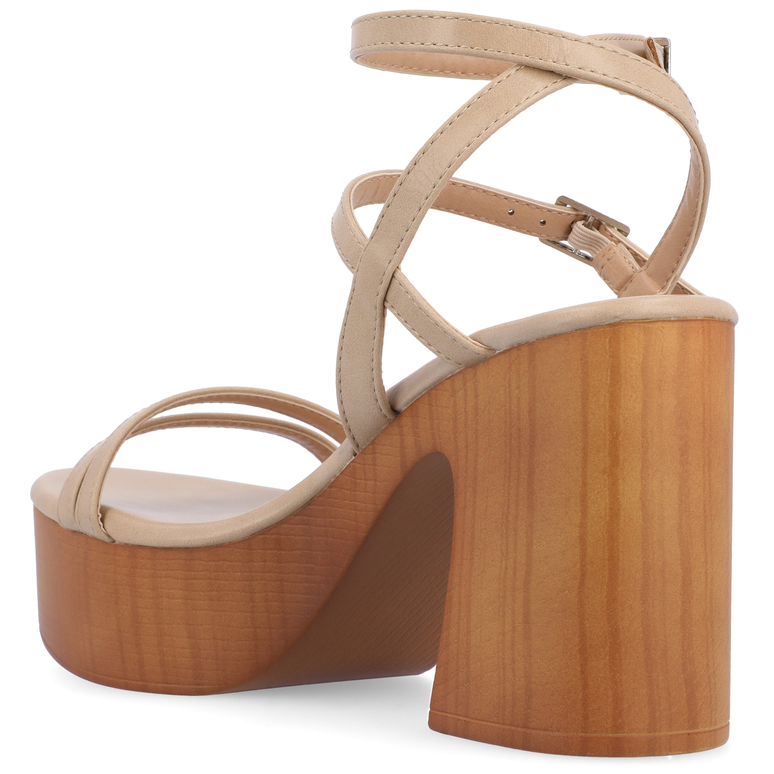 Journee Womens Emerynn Platform Clog Multi Strap Sandals