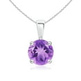 thumbnail image 1 of Angara Collier en Améthyste Naturelle - Pendentif Solitaire en Améthyste Rond avec Broches de 1,15 ct en Argent Sterling 925 pour Femmes, 1 of 9