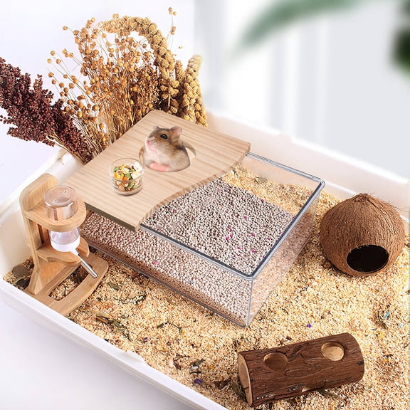 BESTOYARD 1Pcs Hamster Sand Bath Transparent Container for Cleaning Small Pets