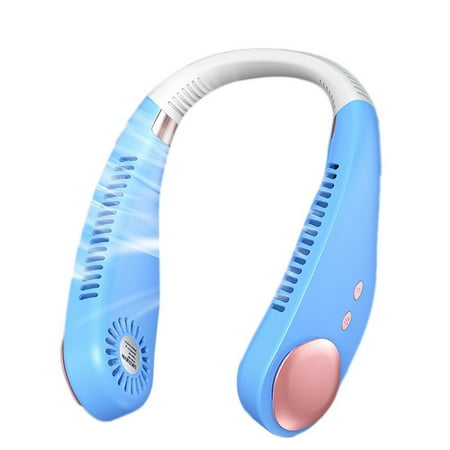 

Bladeless Fan Hanging Neck Leafless Fan Rechargeable Fan Blue