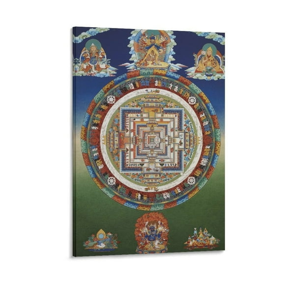 Mandala Tibetan Thangka Painting Poster Canvas Poster Wall Art Picture Prints Hanging Photo Gift Decor Home Posters Artworks 08x12inch(20x30cm)