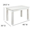 thumbnail image 5 of Emma + Oliver 46" x 30" Rectangular Antique Rustic White Solid Pine Farm Dining Table, 5 of 12
