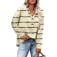 thumbnail image 2 of YueHuiYing Women's Hoodies Long Sleeve Sweatshirts Drawstring Pullover Tops with Pocket Casual Loose Blouses Tunic, 2 of 6