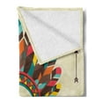 thumbnail image 2 of Ethnic Soft Flannel Fleece Throw Blanket, Retro Headband in Design Colorful Feathers Arrows and Geometrical Motifs, Cozy Plush for Indoor and Outdoor Use, 50" x 60", Multicolor, by Ambesonne, 2 of 5