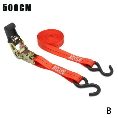 

Heavy Duty Ratchet polyester Straps Tie Down Cargo Best Luggage Orange Van A4H4