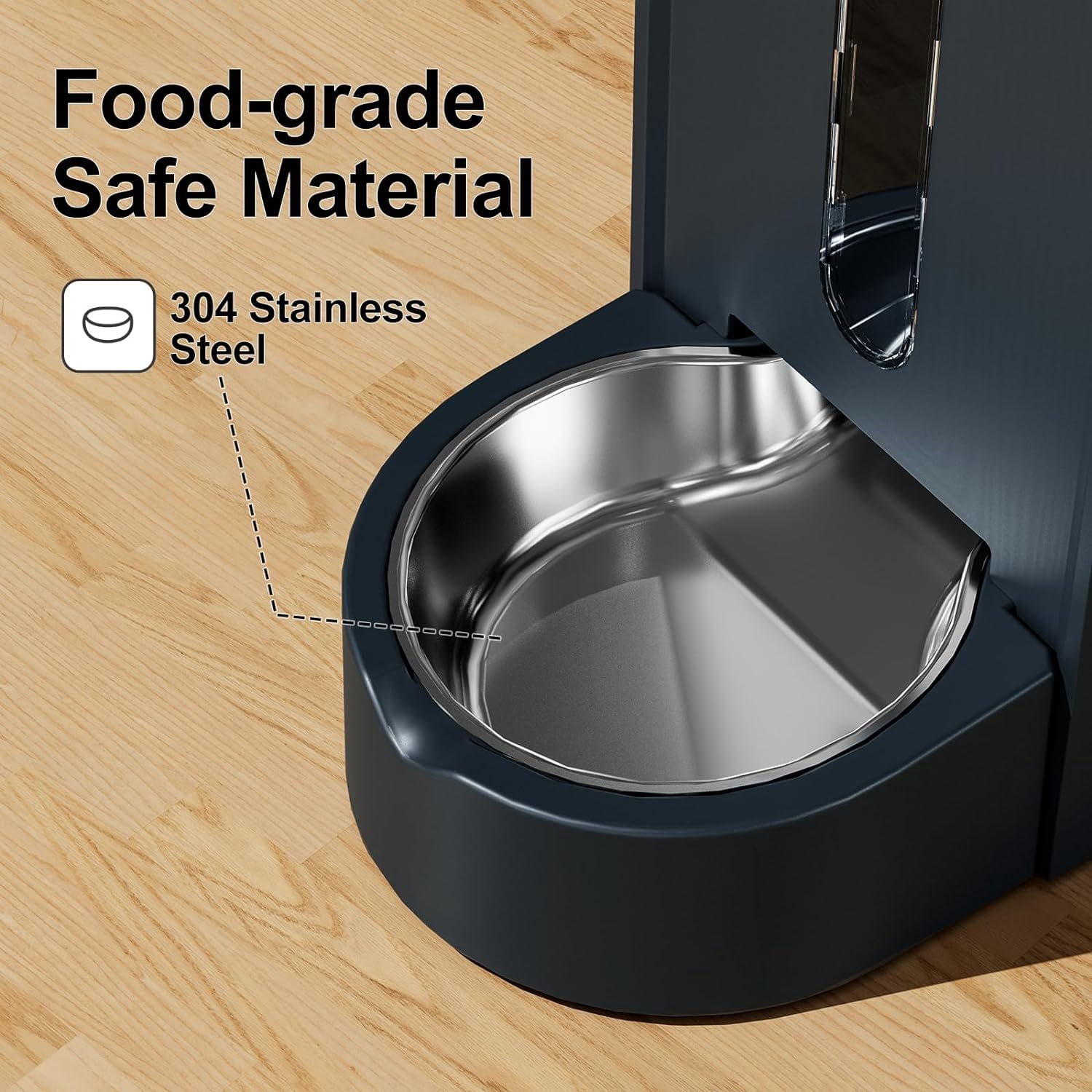 Nomipaw Cat Dog Feeder and Waterer - Automatic Gravity Feeding - Two-in-One - 1.6 Gallon Each Feeder - Dark Blue