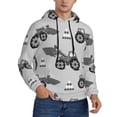 thumbnail image 2 of Fotbe Men's Hoodie with Gray Tractor Pattern - Kangaroo Pocket Pullover Hooded Sweatshirt, Perfect for Daily Wear, Travel, and Home-Small, 2 of 7