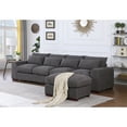 thumbnail image 5 of Devion Furniture 123.24'' Fabric Square Arm Modular Reversible Sectional Sofa & Ottoman-Color:Dark Gray, 5 of 5
