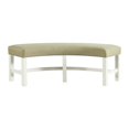 thumbnail image 2 of Bowery Hill Banc Rond Moderne en Tissu Naturel et Blanc, 2 of 6