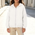 thumbnail image 5 of Jalioing Girls Sun Jacket Lightweight Zip Up Hooded Jacket Spring Fall Windproof Outdoor Jacket with Pocket 3-16 Years, 5 of 9