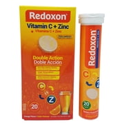 Redoxon Vitamin C with Zinc. Dietary Supplement. 20 Tablets. 2.82 oz. Pack of 6