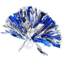PAMINGONO Blue Silver Pom Poms Cheerleading Poms PE Attention Grabbing Various Occasions 1Pack